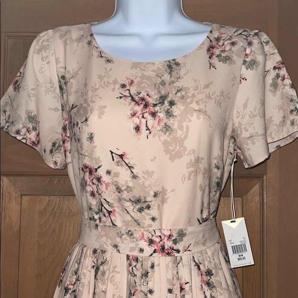 NWT Dex Dress Me Up! Salmon Pleated Dress Size M